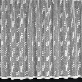 Home Curtains Quebec Net 200w x 102d CM Cut Lace Panel White