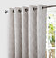 Home Curtains Rossi Blackout Lined 45w x 54d" (114x137cm) Natural Eyelet Curtains (PAIR)