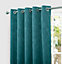 Home Curtains Rossi Blackout Lined 45w x 72d" (114x183cm) Teal Eyelet Curtains (PAIR)