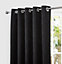 Home Curtains Rossi Blackout Lined 65w x 54d" (165x137cm) Charcoal Eyelet Curtains (PAIR)