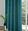 Home Curtains Rossi Blackout Lined 65w x 90d" (165x229cm) Teal Eyelet Curtains (PAIR)