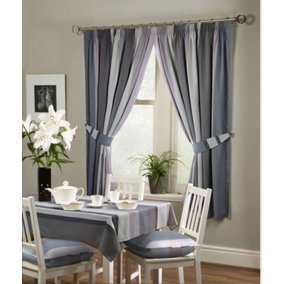 Home Curtains Seville Printed Stripe 50 x 70" (127x178cm) Rectangle Tablecloth Grey