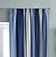 Home Curtains Seville Printed Stripe Lined 46w x 42d" (117x107cm) Blue Pencil Pleat Curtains (PAIR) With Tiebacks Included
