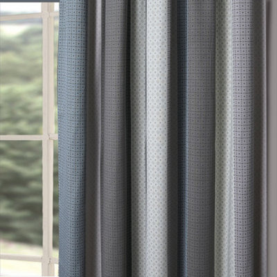Home Curtains Seville Printed Stripe Lined 66w x 72d" (168x183cm) Grey Pencil Pleat Curtains (PAIR) With Tiebacks Included