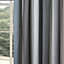 Home Curtains Seville Printed Stripe Lined 90w x 90d" (229x229cm) Grey Pencil Pleat Curtains (PAIR) With Tiebacks Included