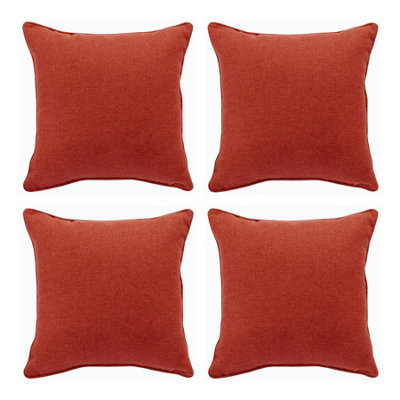 Home Curtains Spencer Faux Wool 18x18" (43x43cm) Filled Cushions Terracotta (PACK OF 4)