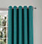 Home Curtains Spencer Faux Wool Blackout 45w x 54d" (114x137cm) Green Lined Eyelet Curtains (PAIR)
