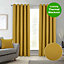 Home Curtains Spencer Faux Wool Blackout 45w x 54d" (114x137cm) Ochre Lined Eyelet Curtains (PAIR)