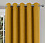 Home Curtains Spencer Faux Wool Blackout 45w x 54d" (114x137cm) Ochre Lined Eyelet Curtains (PAIR)
