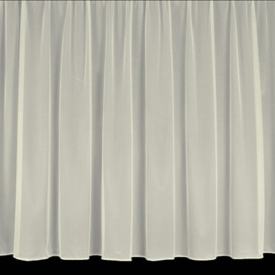 Home Curtains Sue 28 Gauge Plain Voile Lead Weighted Net  200w x 91d CM Cut Panel Cream