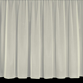 Home Curtains Sue 28 Gauge Plain Voile Lead Weighted Net  200w x 91d CM Cut Panel Cream