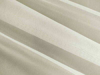 Home Curtains Sue 28 Gauge Plain Voile Lead Weighted Net  400w x 102d CM Cut Panel Cream