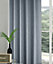 Home Curtains Valentina Embossed Velour Complete Blackout 90w x 84d" (229x213cm) Silver Eyelet Curtains (PAIR)