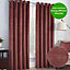 Home Curtains Venice Thermal Interlined 45w x 54d" (114x137cm) Heather Eyelet Curtains (PAIR)