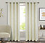 Home Curtains Victoria Metallic 108w x 90d" (274x229cm) Cream Eyelet Curtains (PAIR)