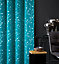 Home Curtains Victoria Metallic 54w x 90d" (137x229cm) Teal Eyelet Curtains (PAIR)