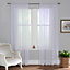Home Curtains Voile Slot Top Panels 59w x 60d" (149x152cm) White (PAIR)