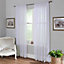 Home Curtains Voile Slot Top Panels 59w x 60d" (149x152cm) White (PAIR)