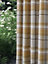Home Curtains Warrington Checkered Faux Wool Lined Blackout 45w x 90d" (114x229cm) Ochre Eyelet Curtains (PAIR)