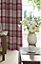 Home Curtains Warrington Checkered Faux Wool Lined Blackout 65w x 72d" (165x183cm) Red Eyelet Curtains (PAIR)