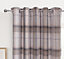 Home Curtains Warrington Checkered Faux Wool Lined Blackout 90w x 72d" (229x183cm) Grey Eyelet Curtains (PAIR)