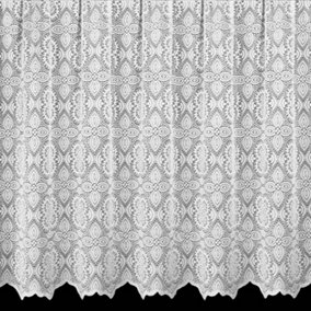 Home Curtains Westminster Net 200w x 107d CM Cut Lace Panel White