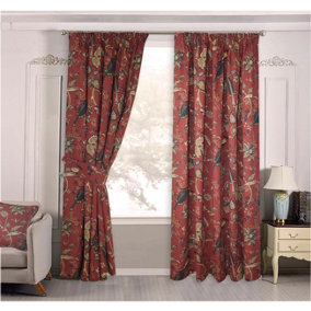 Home Curtains Windsor Fully Lined 45w x 54d" (114x137cm) Terracotta Pencil Pleat Curtains (PAIR)