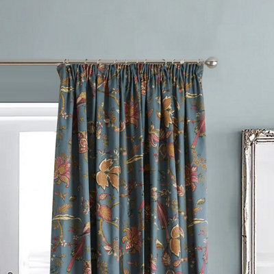 Home Curtains Windsor Fully Lined 65w x 90d" (165x229cm) Duck Egg Pencil Pleat Curtains (PAIR)