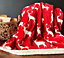 Home Curtains Woodland Reindeer Sherpa Fleece Throw/Blanket 150x200cm Red