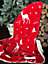 Home Curtains Woodland Reindeer Sherpa Fleece Throw/Blanket 150x200cm Red
