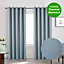 Home Curtains Woolacombe Faux Wool Lined Blackout 45w x 54d" (114x137cm) Duckegg Eyelet Curtains (PAIR)