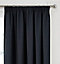 Home Curtains Woven Blockout 65w" x 54d" (165x137cm) Black Pencil Pleat Curtains (PAIR)