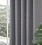 Home Curtains Woven Blockout 90w" x 72d" (229x183cm) Grey Pencil Pleat Curtains (PAIR)