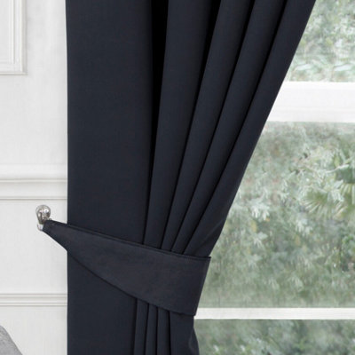 Home Curtains Woven Tiebacks Black (PAIR)