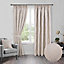 Home Curtains Zen Metallic Detailed Fully Lined 45w x 54d" (114x137cm) Natural Pencil Pleat Curtains (PAIR)