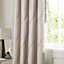 Home Curtains Zen Metallic Detailed Fully Lined 65w x 54d" (165x137cm) Natural Pencil Pleat Curtains (PAIR)
