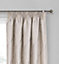 Home Curtains Zen Metallic Detailed Fully Lined 65w x 54d" (165x137cm) Natural Pencil Pleat Curtains (PAIR)