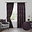 Home Curtains Zen Metallic Detailed Fully Lined 65w x 54d" (165x137cm) Plum Pencil Pleat Curtains (PAIR)