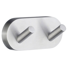 HOME - Double Towel Hook in Brushed Chrome