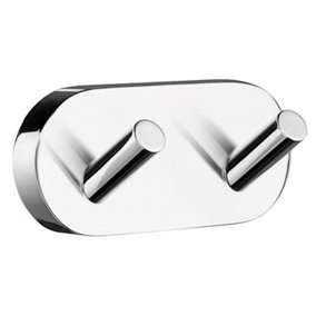 HOME - Double Towel Hook in Polished Chrome, Length 90 mm