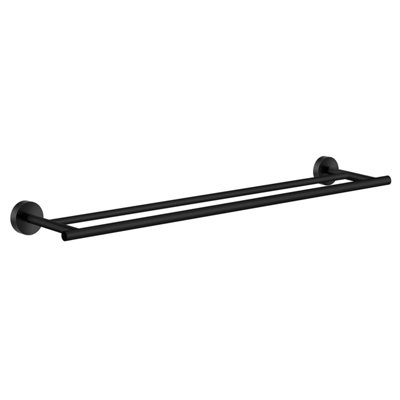 HOME - Double Towel Rail, Black, Length 648 mm