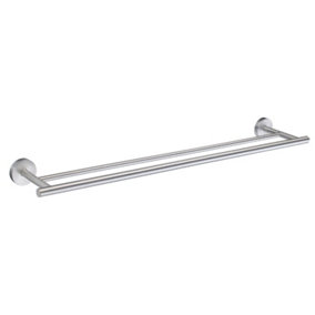 HOME - Double Towel Rail in Brushed Chrome