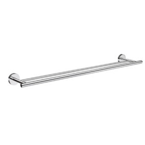 HOME - Double Towel Rail in Polished Chrome. Length 648 mm.