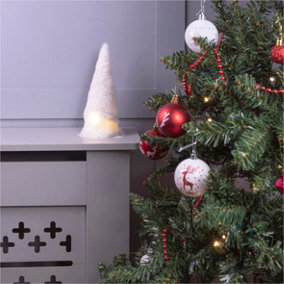 Home Festive Light Up Christmas White Gonk Gnome Ornament- 22cm