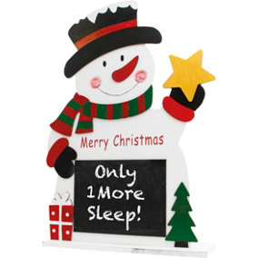 Home Festive Wooden Snowman Chalkboard Christmas Ornament