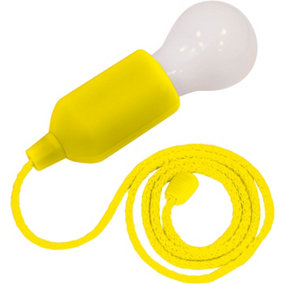 Home Garden Indoor Outdoor Battery Operated LED Hanging Pull Light - Yellow