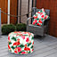Home Garden Outdoor Picnic Flamingo Palm Print Inflatable Ottoman Stool Chair