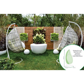 Home Garden Outdoor Water Resistant Single Egg Swing Chair Green Protector Cover