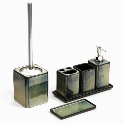 Home Harbour Zen Essence Green Collection 6 Piece Green Bathroom