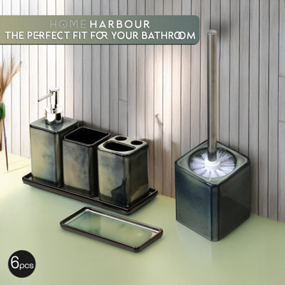 Home Harbour Zen Essence Green Collection 6 Piece Green Bathroom